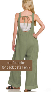 Waffle Knit Tie Back Jumpsuit