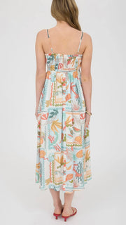 Summer Tropical Print Midi Dress