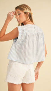 Summer Breeze Stripe Babydoll Top