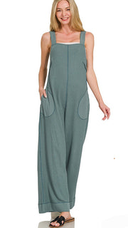Waffle Knit Tie Back Jumpsuit