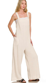Waffle Knit Tie Back Jumpsuit
