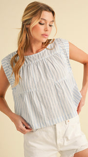 Summer Breeze Stripe Babydoll Top
