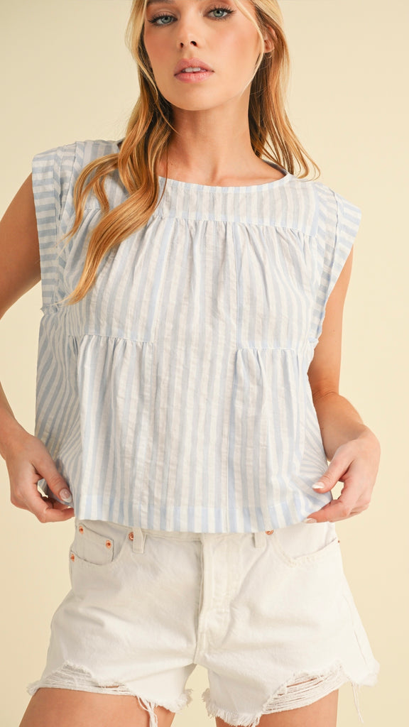 Summer Breeze Stripe Babydoll Top
