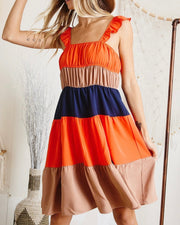 Color Block Tiered Dress