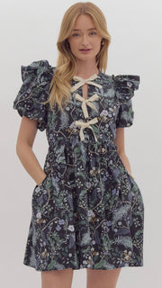 Dreamy Floral Bow Front Dress