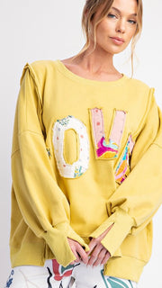 LOVE Appliqué Patch Slouch Sweatshirt 12/24