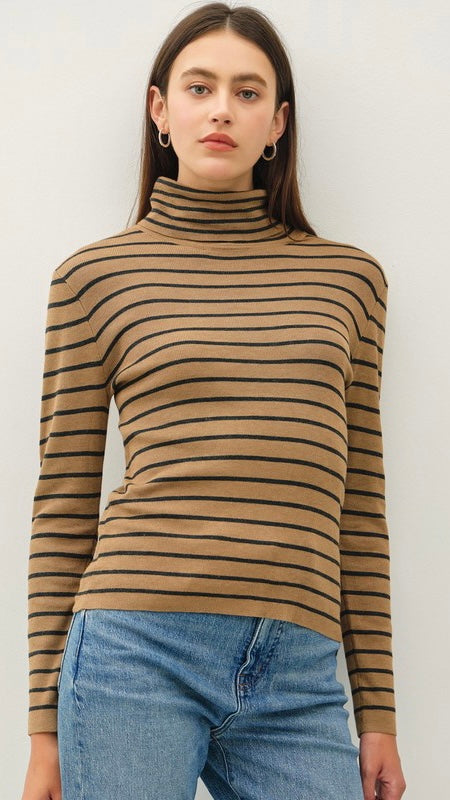 Classic Stripe Turtleneck Sweater