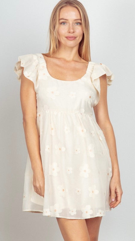 sheer daisy dress Ivory White Daisy Prom Dresses Half Puffed Sleeve Sheer Boned Bodice 24370 Ivory / 26W