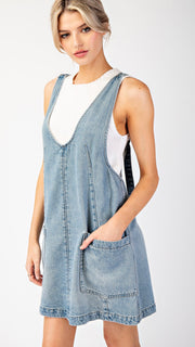 Denim Jumper Dress w/Pkts