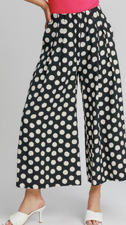 Polka Dot Wide Leg Pants w/Pockets