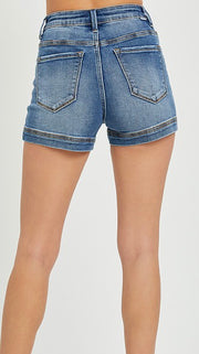 High Rise Patch Pocket Denim Short