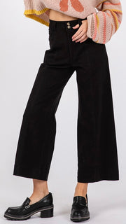 Front Seam Wide Leg Stretch Pants