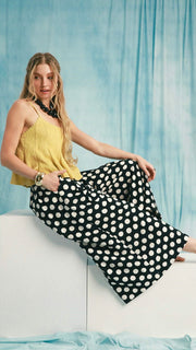 Polka Dot Wide Leg Pants w/Pockets