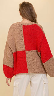 Chunky Knit Color Block Sweater