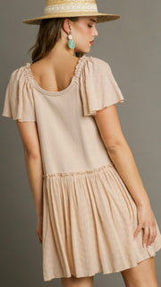 Eyelet Accent Babydoll Dress