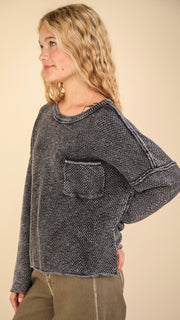 Mineral Chest Pocket Waffle Sweater