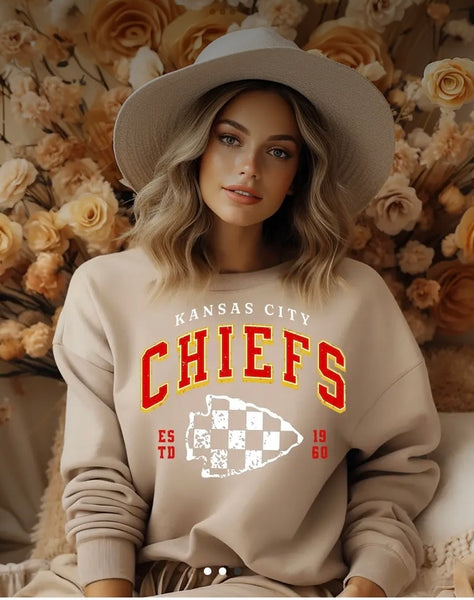 KC Chiefs Checker Arrowhead Sweatshirt