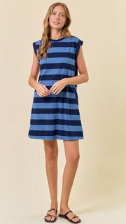 Wide Stripe Knit Shift Dress