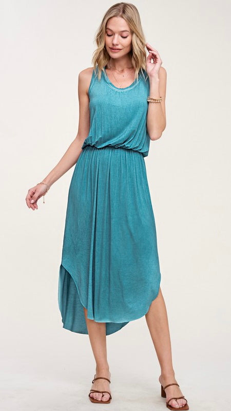 Mineral Wash Midi Tank Dress