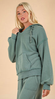 Bailey Mineral Raw Seam Hooded Sweatshirt