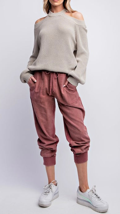 Mineral Wash Cotton Jogger Pants