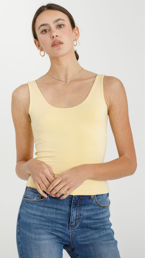 Basic Double Scoop Dbl Layer Tank Top