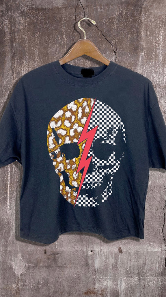 Skull Lightening Graphic Tee