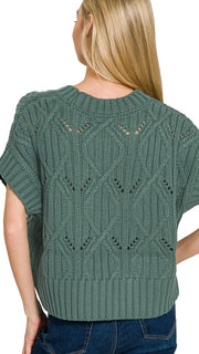 Cable Knit Dolman S/Slv Sweater Top
