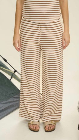 Stripe French Terry Wide Leg Pants