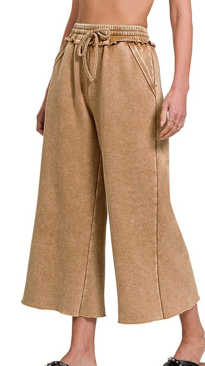 Mineral Wash Wide Leg Sweat Pants