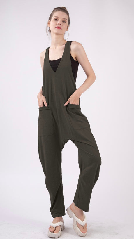 Slouch Knit Jumpsuit w/Pockets