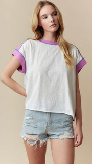 Cotton Blend Open Back Knit Top