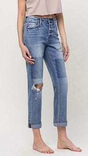 Mid Rise Boyfriend Destruct Jean