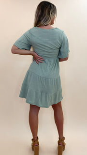 Textured Knit Flutter Sleeve Dress
