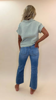 Cotton Gauze Banded Cuff Top