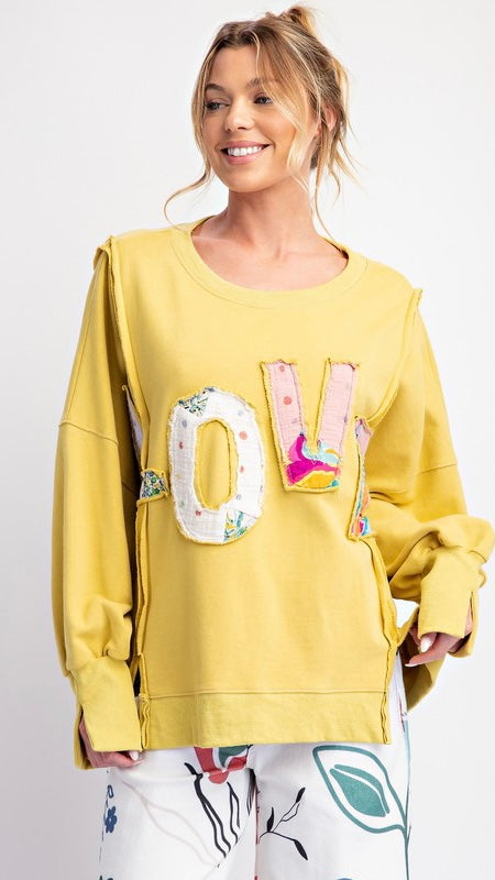 LOVE Appliqué Patch Slouch Sweatshirt