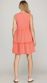 Wash Knit Half Zip Dress w/Pockets
