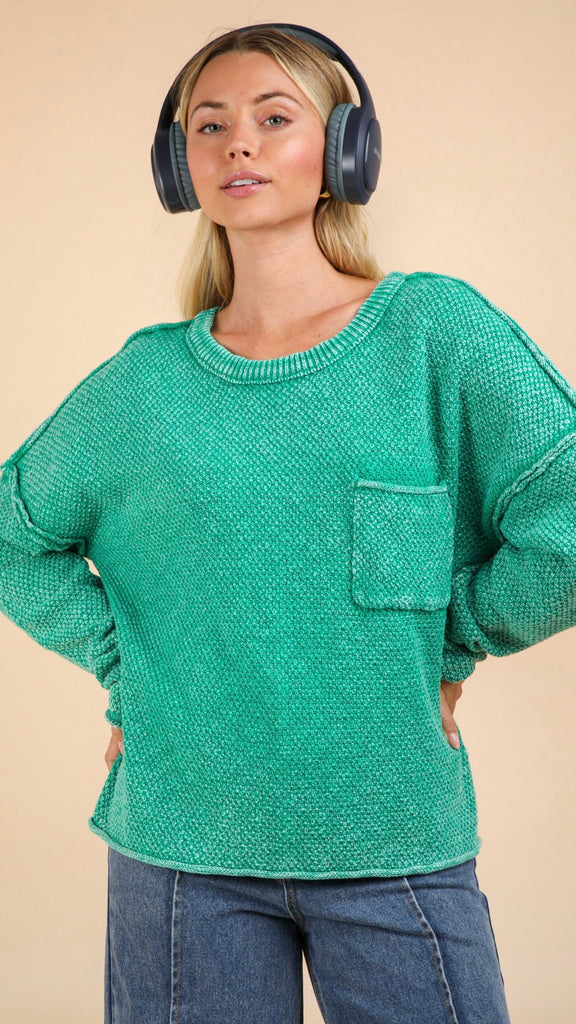 Mineral Chest Pocket Waffle Sweater