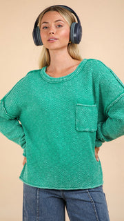 Mineral Chest Pocket Waffle Sweater