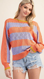 Summer Bright Wide Stripe Sweater