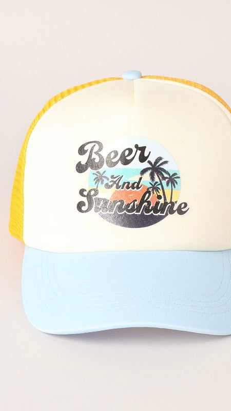 Beer + Sunshine Printed Trucker Hat