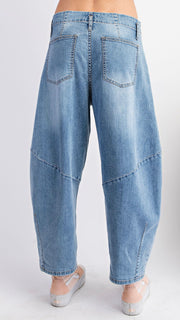 Barrel Leg Slash Pkt Stretch Jeans