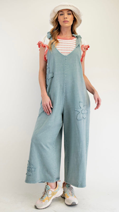 Mineral Daisy Applique Wide Leg Jumpsuit