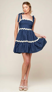 Polka Dot Ric Rac Trim Dress