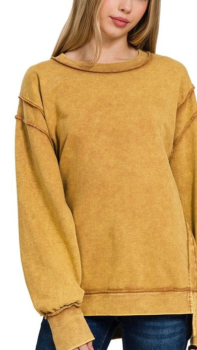 Seamed Mineral Long Sweatshirt