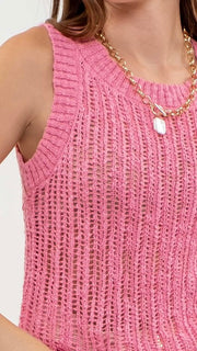 Open Weave Crochet Tank Top