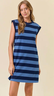Wide Stripe Knit Shift Dress