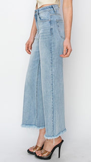 High Rise Wide Leg Crop Jeans