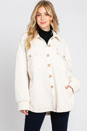 Checker Quilted Button Down Jacket