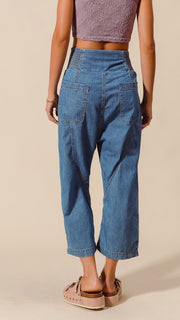 Smocked Waist Harem Jogger Jeans